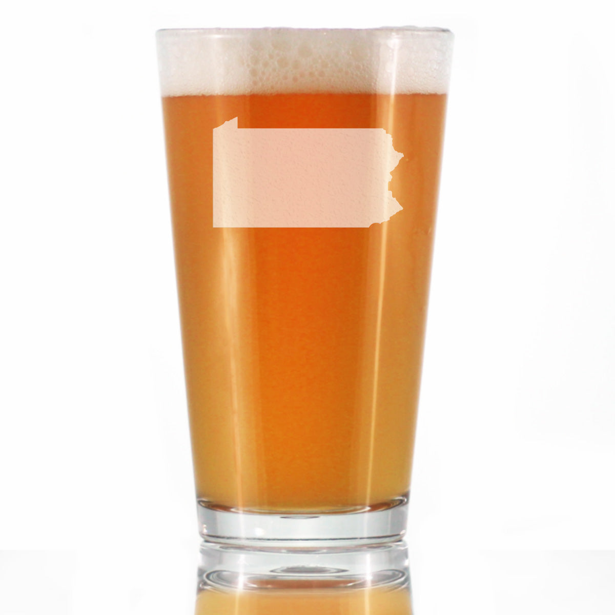 Pennsylvania State Outline Pint Glass for Beer - State Themed Drinking Decor and Gifts for Pennsylvanian Women &amp;amp; Men - 16 Oz Glasses