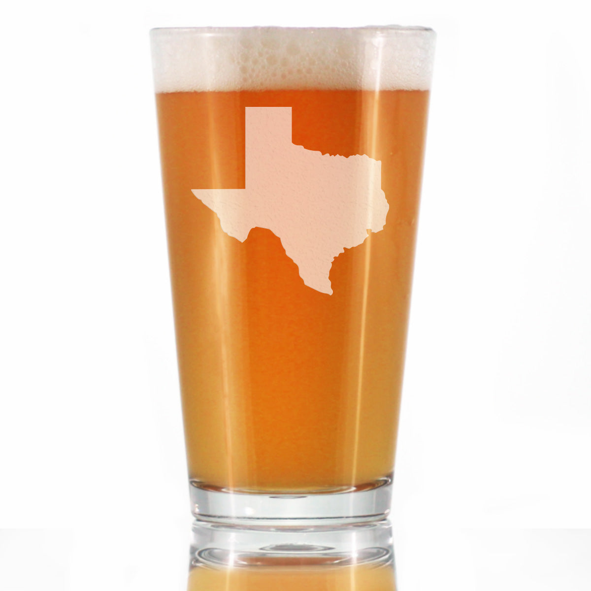 Texas State Outline Pint Glass for Beer - State Themed Drinking Decor and Gifts for Texan Women &amp;amp; Men - 16 Oz Glasses