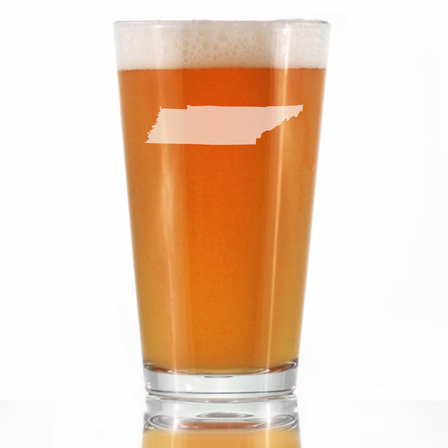 Tennessee State Outline Pint Glass for Beer - State Themed Drinking Decor and Gifts for Tennessean Women &amp;amp; Men - 16 Oz Glasses