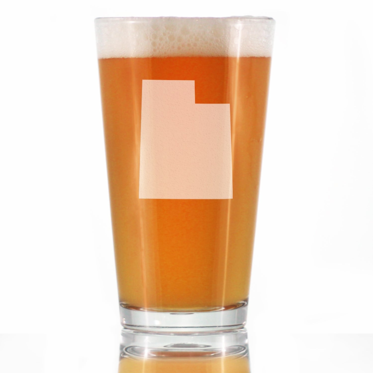 Utah State Outline Pint Glass for Beer - State Themed Drinking Decor and Gifts for Utahn Women &amp;amp; Men - 16 Oz Glasses