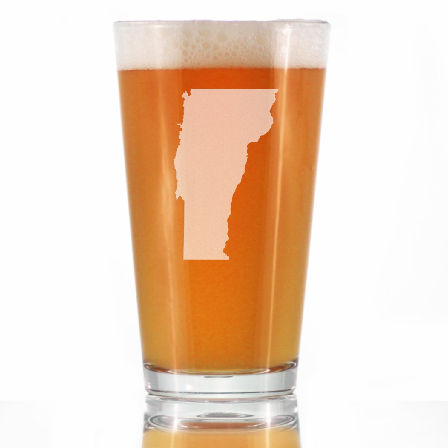 Vermont State Outline Pint Glass for Beer - State Themed Drinking Decor and Gifts for Vermonter Women &amp;amp; Men - 16 Oz Glasses