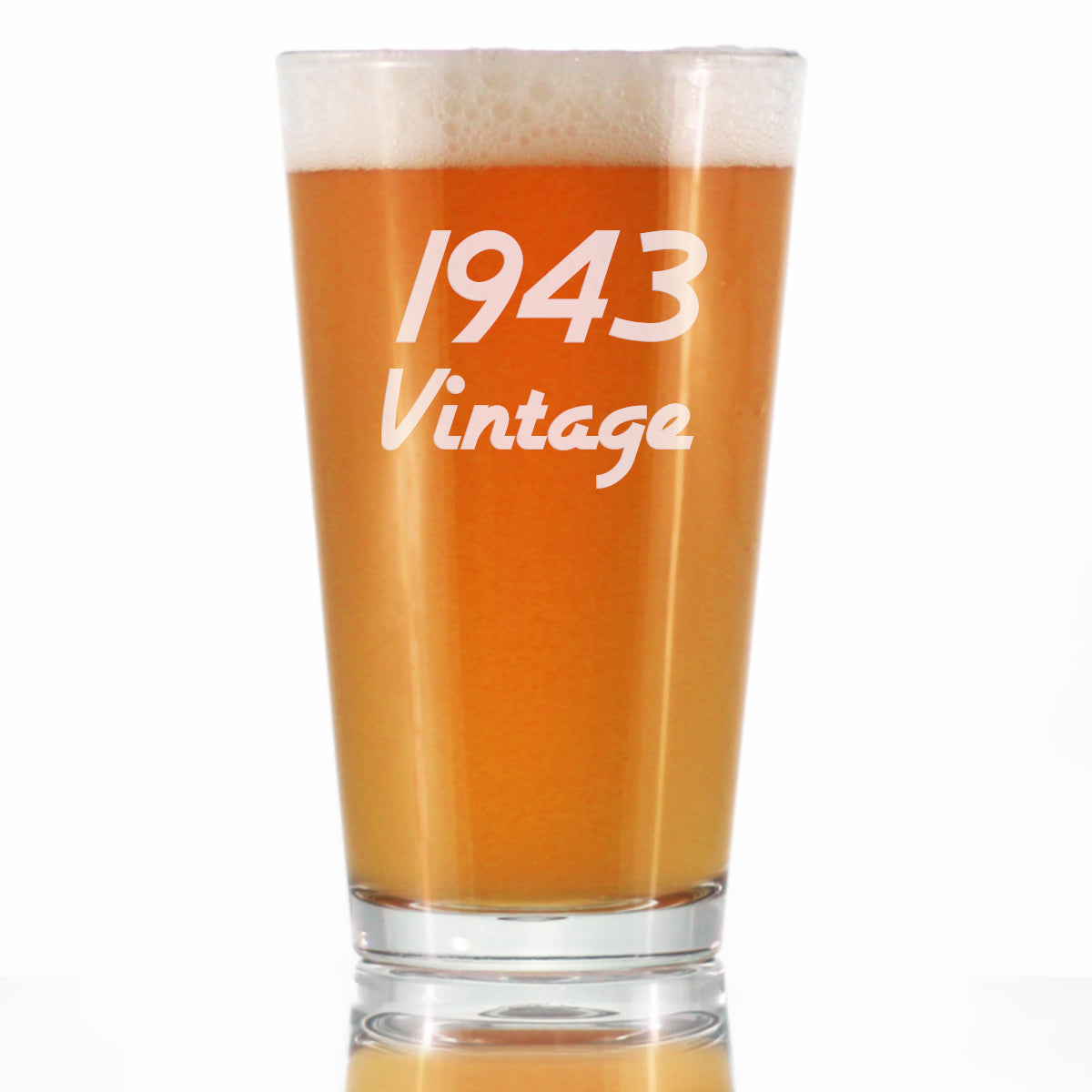 Vintage 1943 - Pint Glass for Beer - 82nd Birthday Gifts for Men or Women Turning 82 - Fun Bday Party Decor - 16 oz