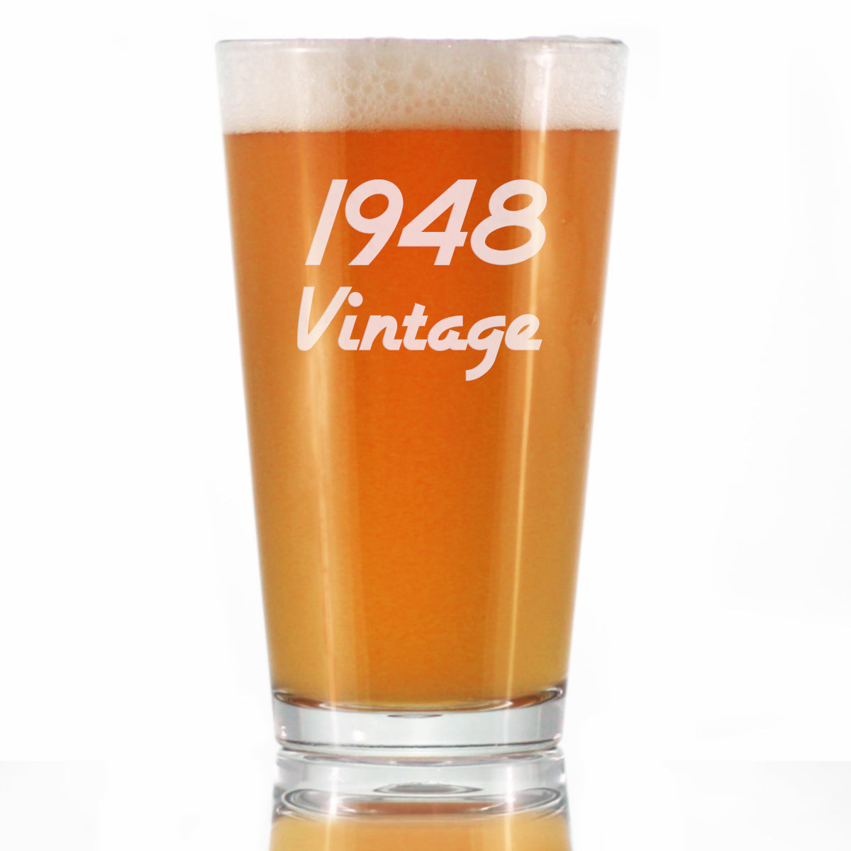 Vintage 1948 - Pint Glass for Beer - 77th Birthday Gifts for Men or Women Turning 77 - Fun Bday Party Decor - 16 oz