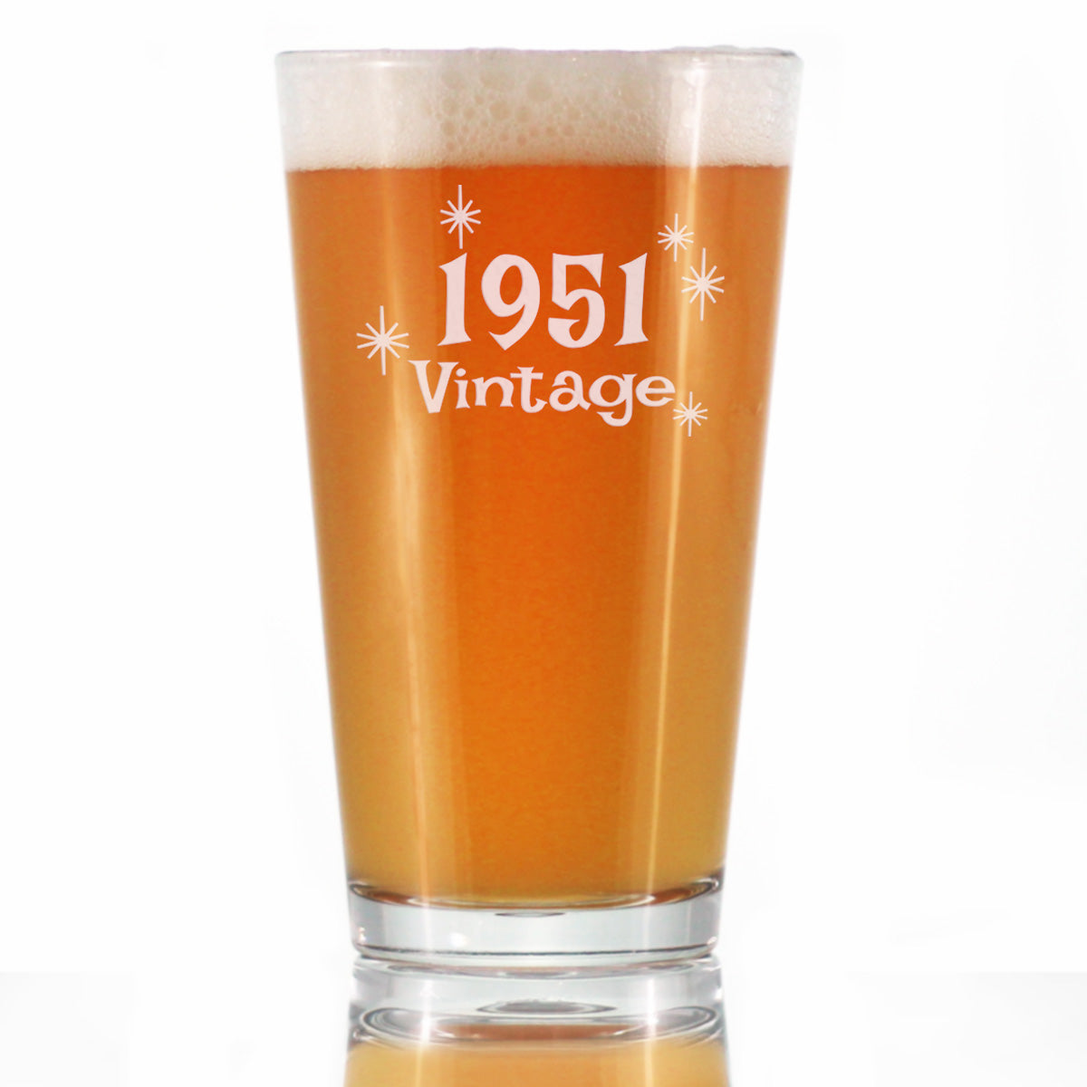 Vintage 1951 - Pint Glass for Beer - 74th Birthday Gifts for Men or Women Turning 74 - Fun Bday Party Decor - 16 oz