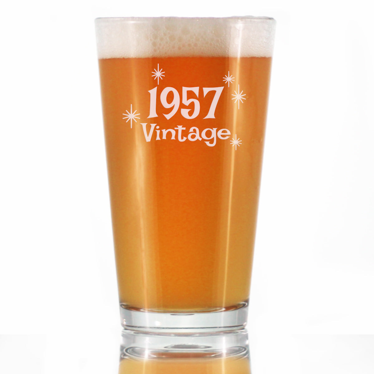 Vintage 1957 - Pint Glass for Beer - 68th Birthday Gifts for Men or Women Turning 68 - Fun Bday Party Decor - 16 oz