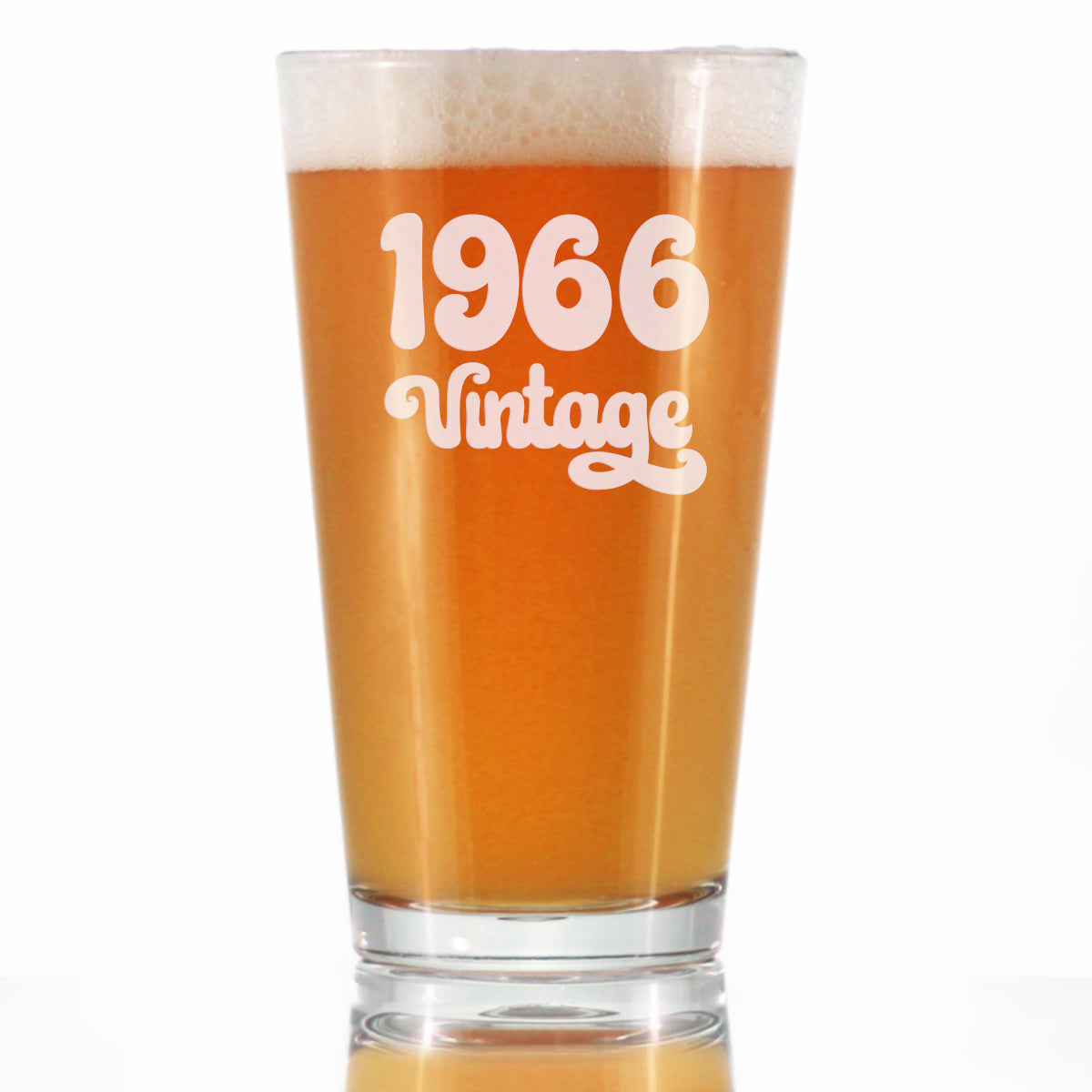 Vintage 1966 - Pint Glass for Beer - 59th Birthday Gifts for Men or Women Turning 59 - Fun Bday Party Decor - 16 oz