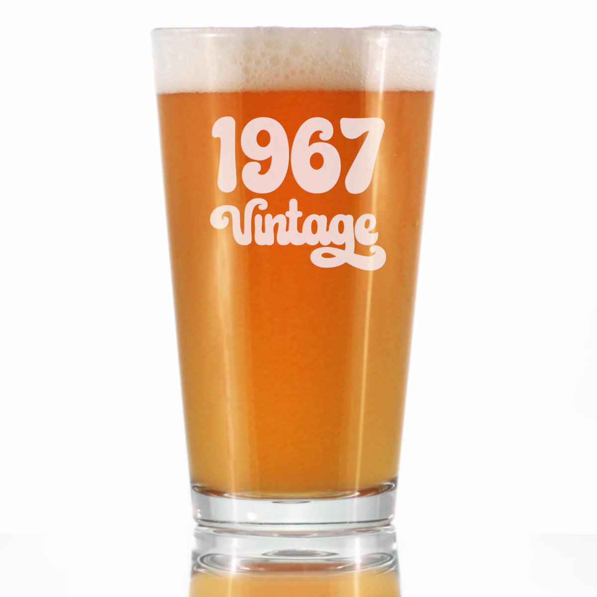 Vintage 1967 - Pint Glass for Beer - 58th Birthday Gifts for Men or Women Turning 58 - Fun Bday Party Decor - 16 oz