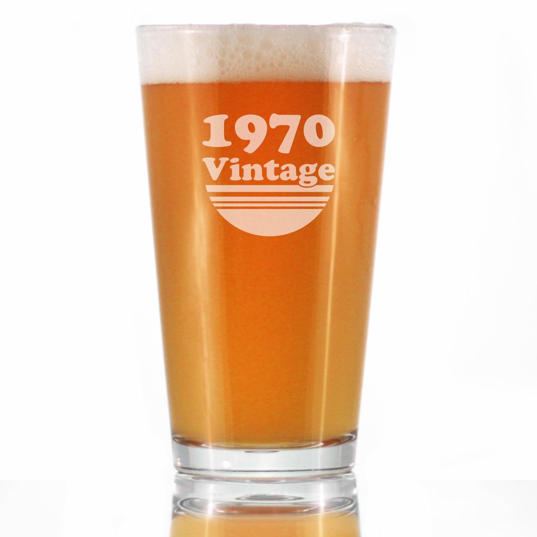 Vintage 1970 - Pint Glass for Beer - 55th Birthday Gifts for Men or Women Turning 55 - Fun Bday Party Decor - 16 oz