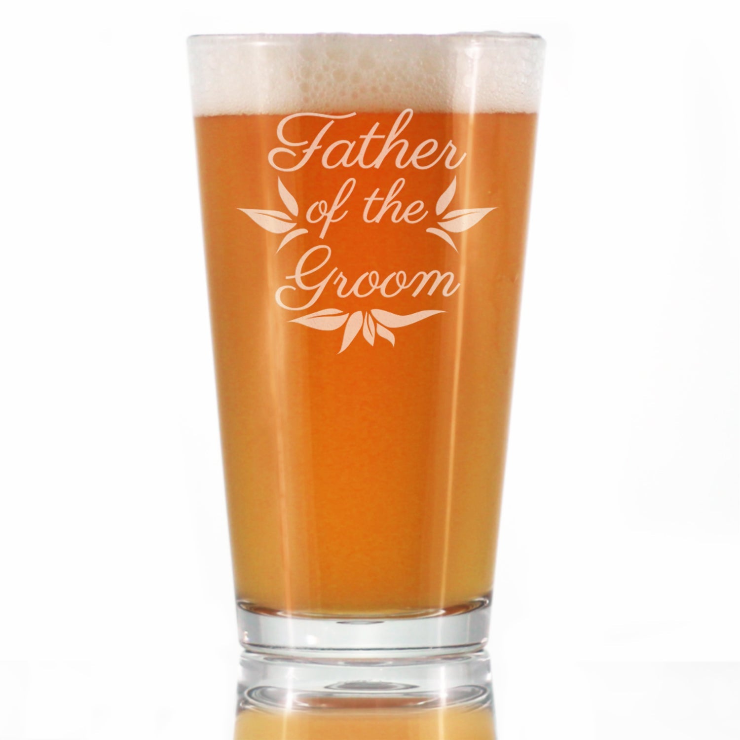 Father of the Groom Pint Glass - Unique Wedding Gift for Soon to Be Father-in-Law - Cute Engraved Wedding Cup Gift