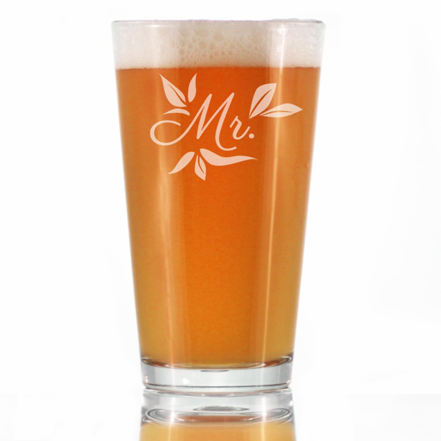 Mr. Pint Glass - Unique Wedding Gift for Groom - Engraved Wedding Cup Gift