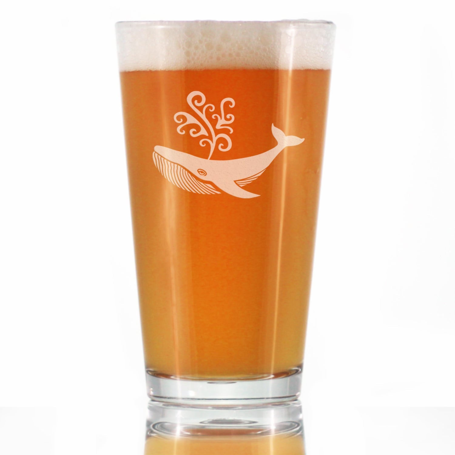 Decorative Whale - 16 Ounce Pint Glass