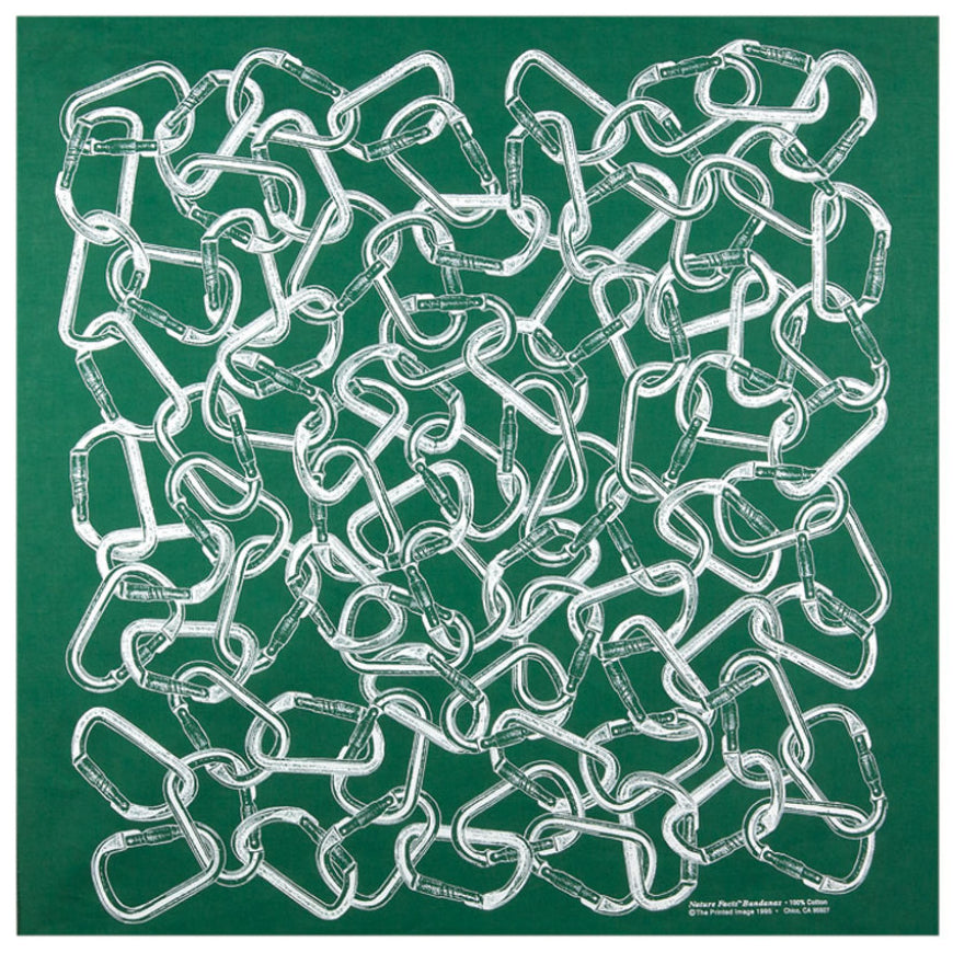 Printed Image Carabiners Bandanna-Green