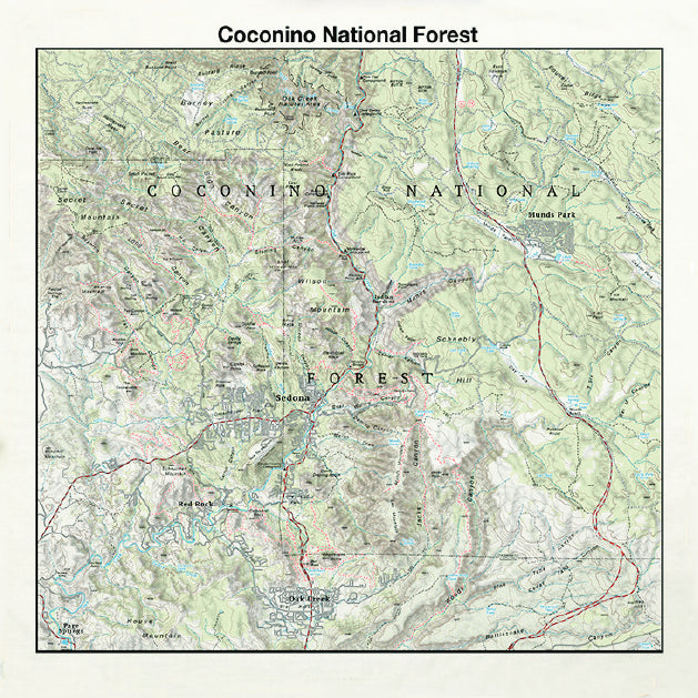 Printed Image Coconino National Forest Topographical Bandanna