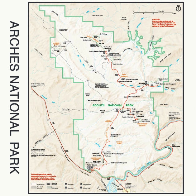 Printed Image Arches National Park Map Bandanna