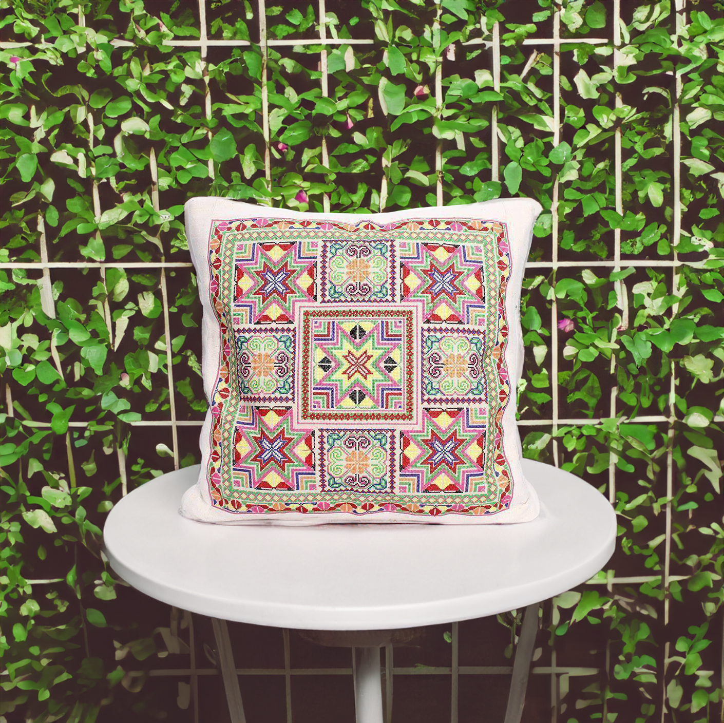 Felicity Geometric Embroidered Pillow Cover - Thailand