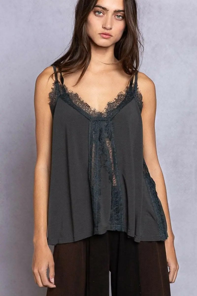 POL Lace Detail V-Neck Cami - Premium Quality