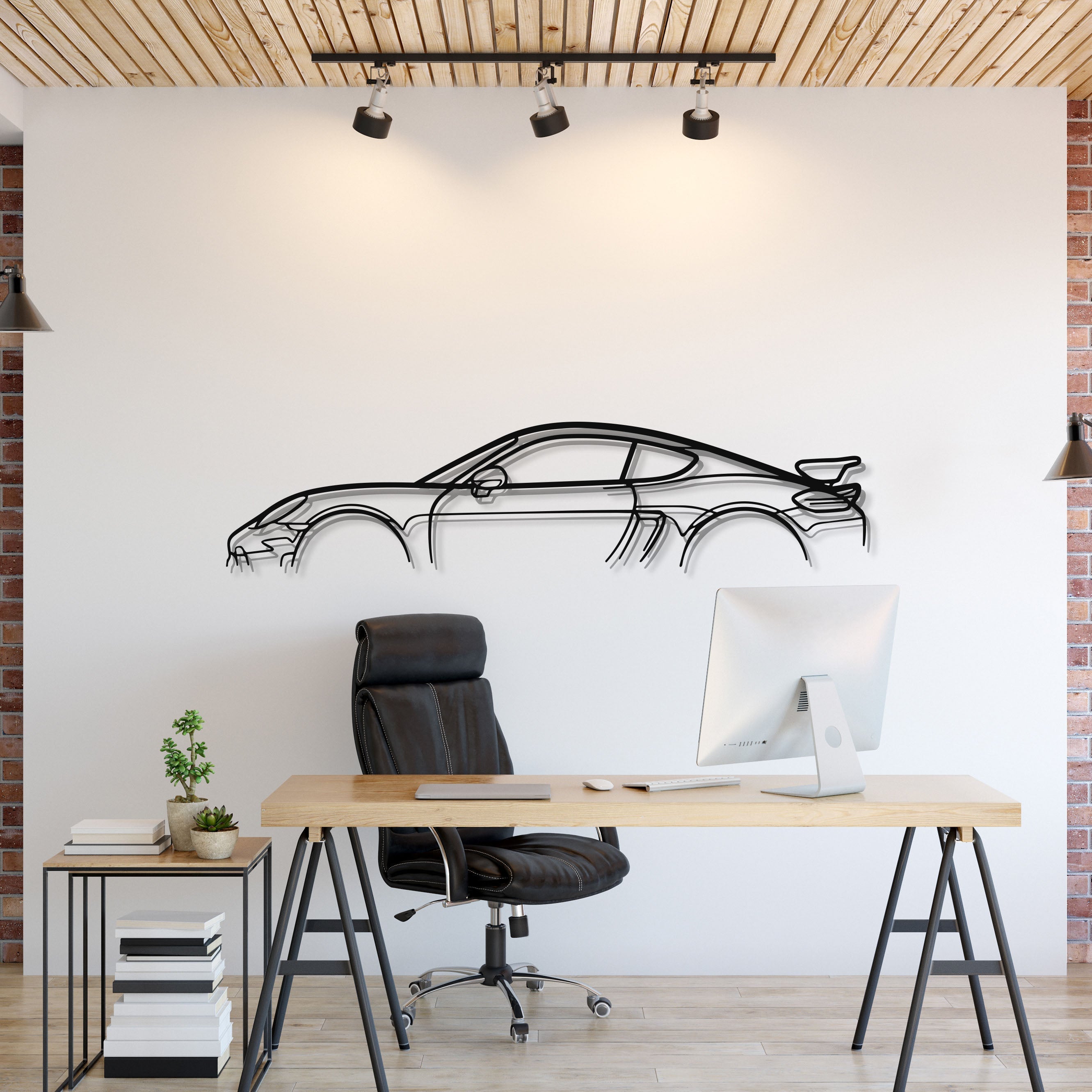 718 Cayman GT4 Metal Car Wall Art - MT0840