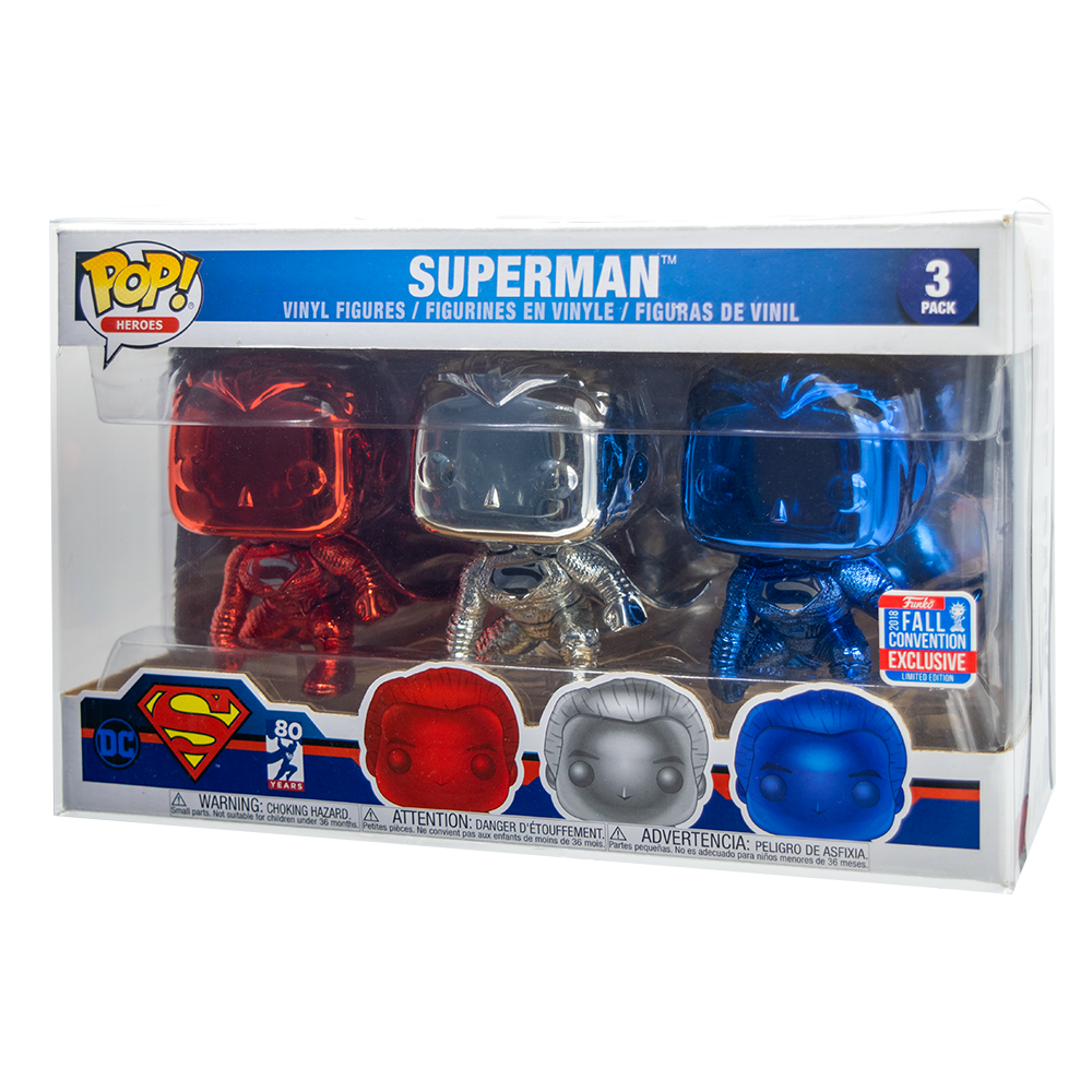 SUPERMAN: JUSTICE LEAGUE CHROME 3-PACK POPSHIELD PROTECTOR