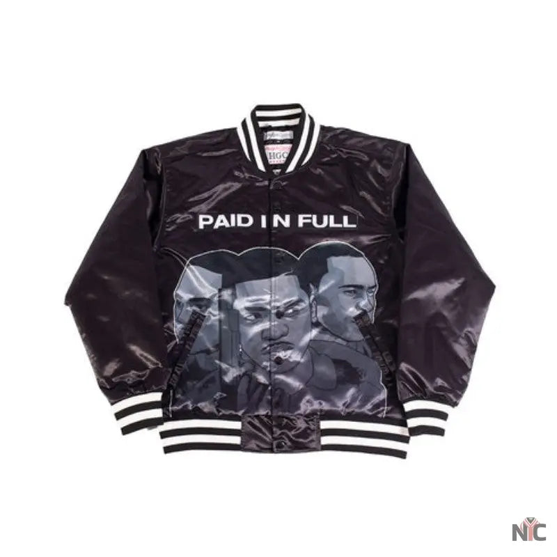 Paid In Full Black Satin Jacket