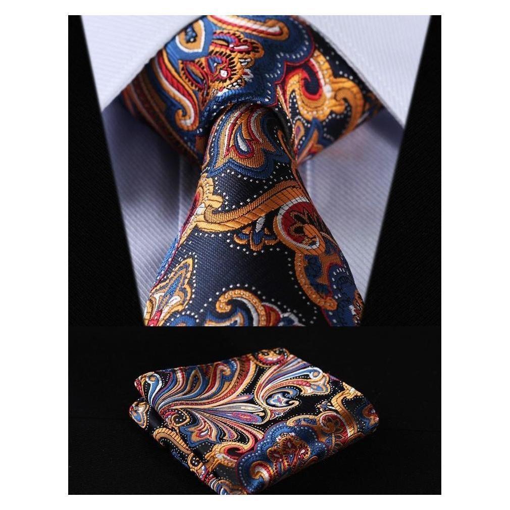 Paisley Wide Necktie &amp;amp; Handkerchief Collection