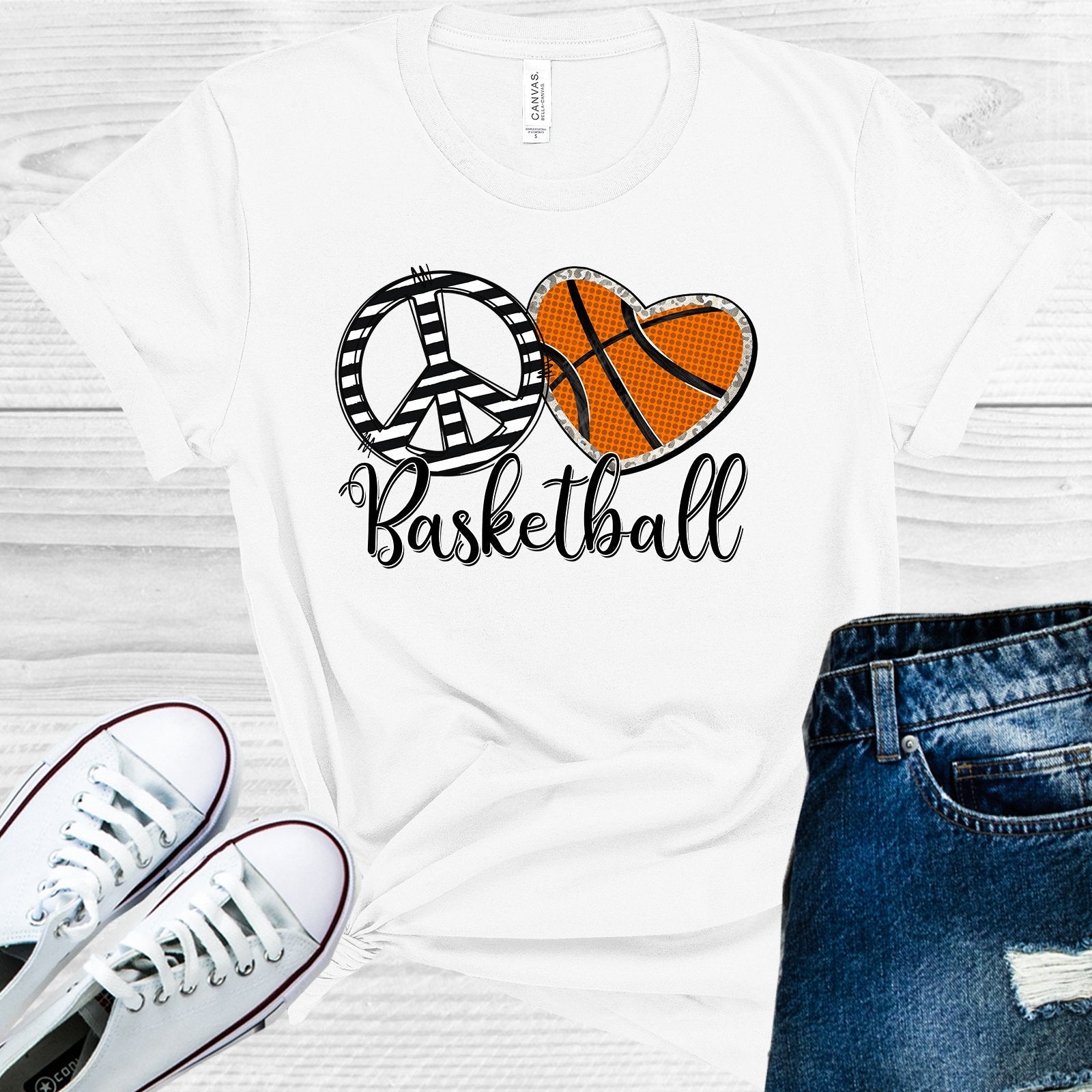 Peace Love Basketball Graphic Tee