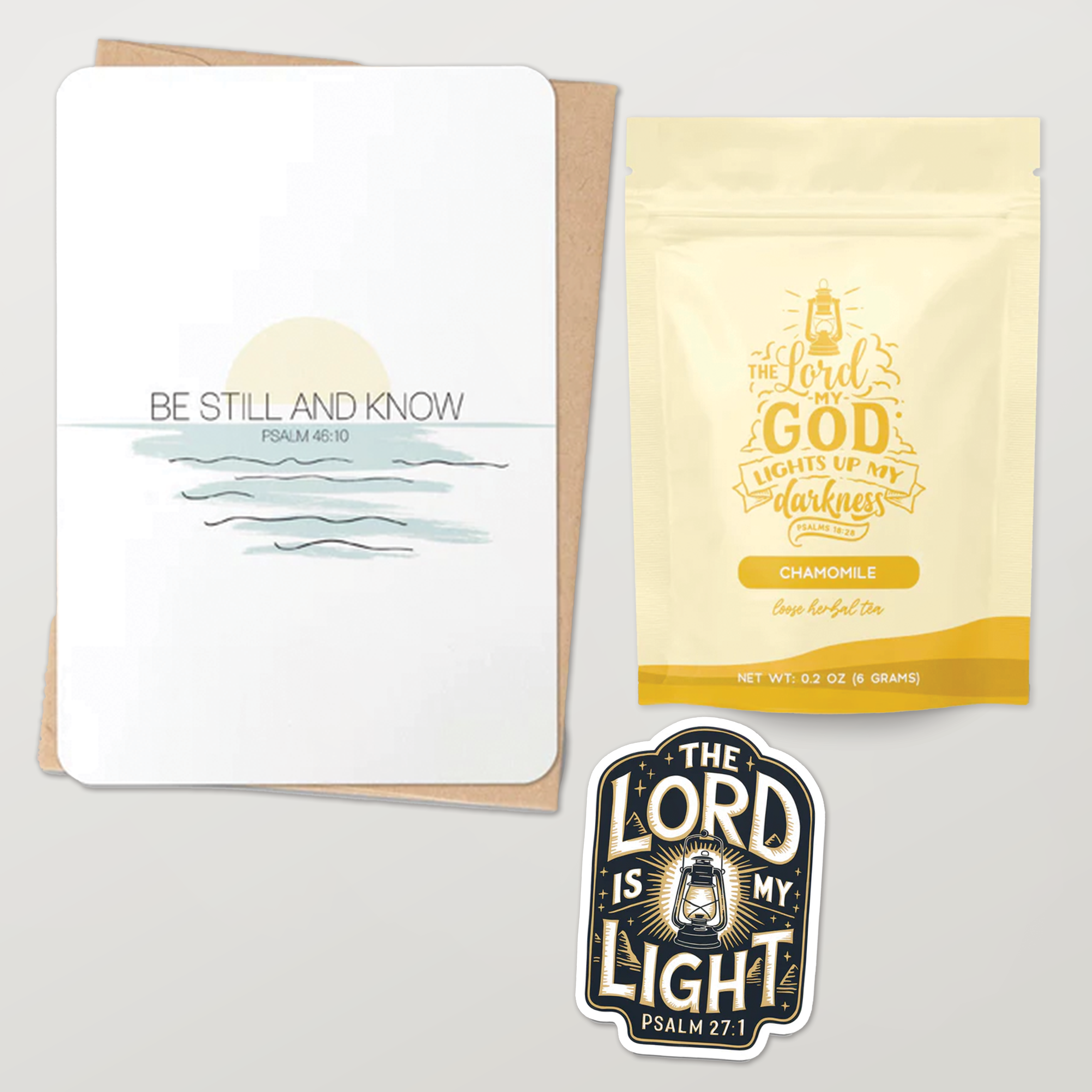 CHRISTIAN GIFT SET – PEACE &amp;amp; REFLECTION (PSALM 46:10 + PSALM 27:1)