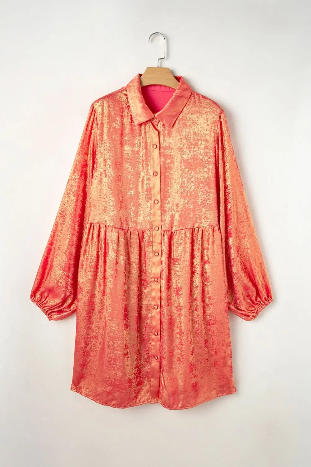 Love Salve Pink Velvet Plus Size Daily Mini Dress Women&amp;#39;s Soft &amp;amp; Flattering