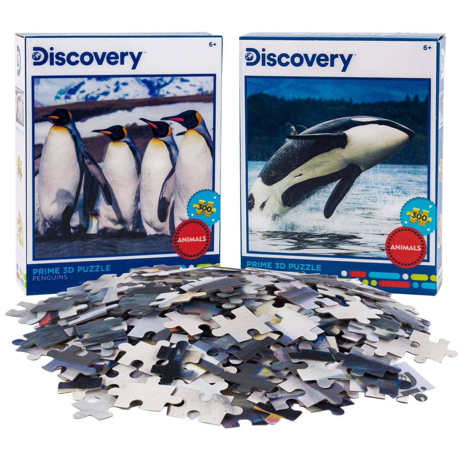 Penguins &amp;amp; Orca Set of 2 300 Piece Lenticular Jigsaw Puzzles Prime 3D