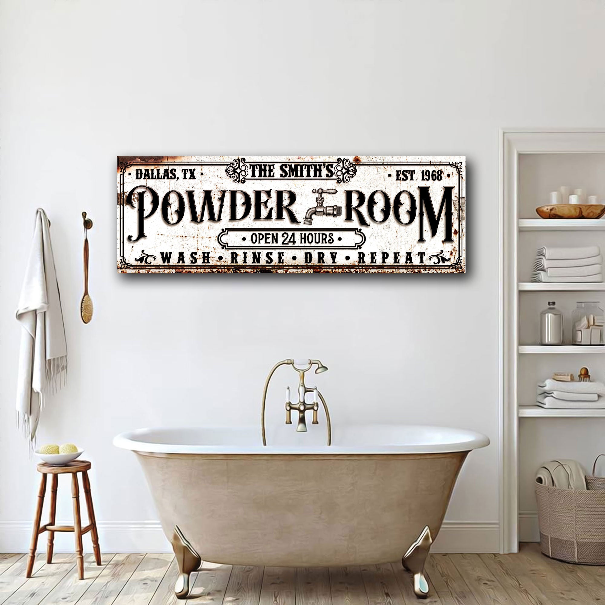 Personalized Powder Room Sign II