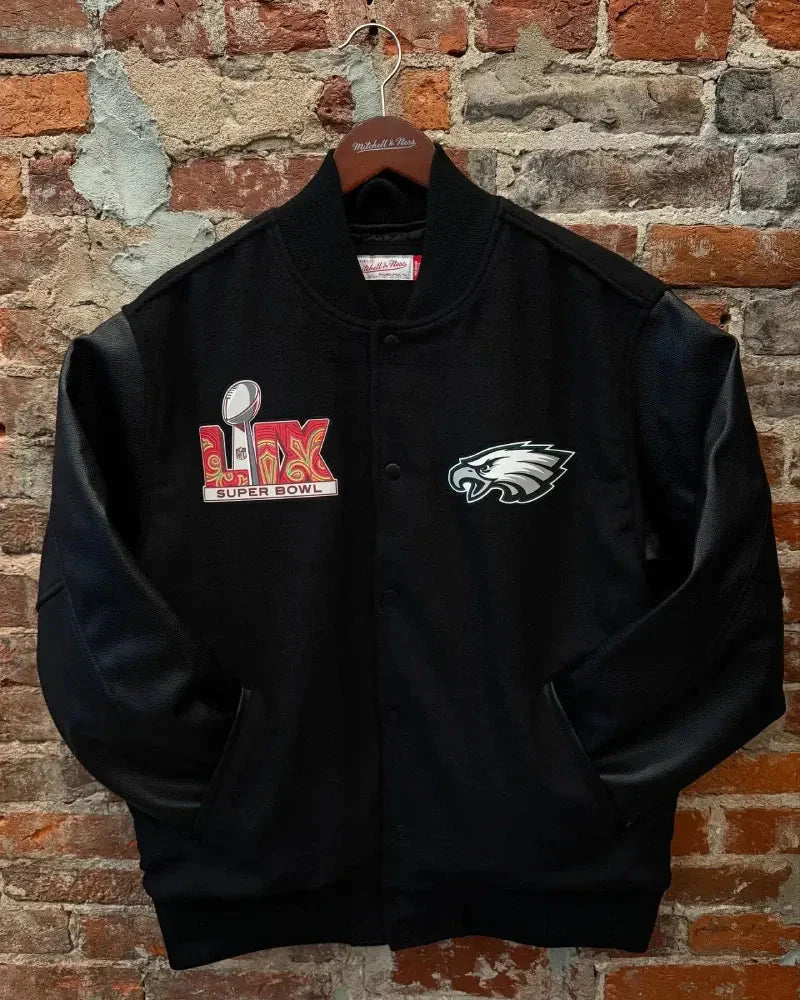 Philadelphia Eagles Super Bowl Black Varsity Jacket