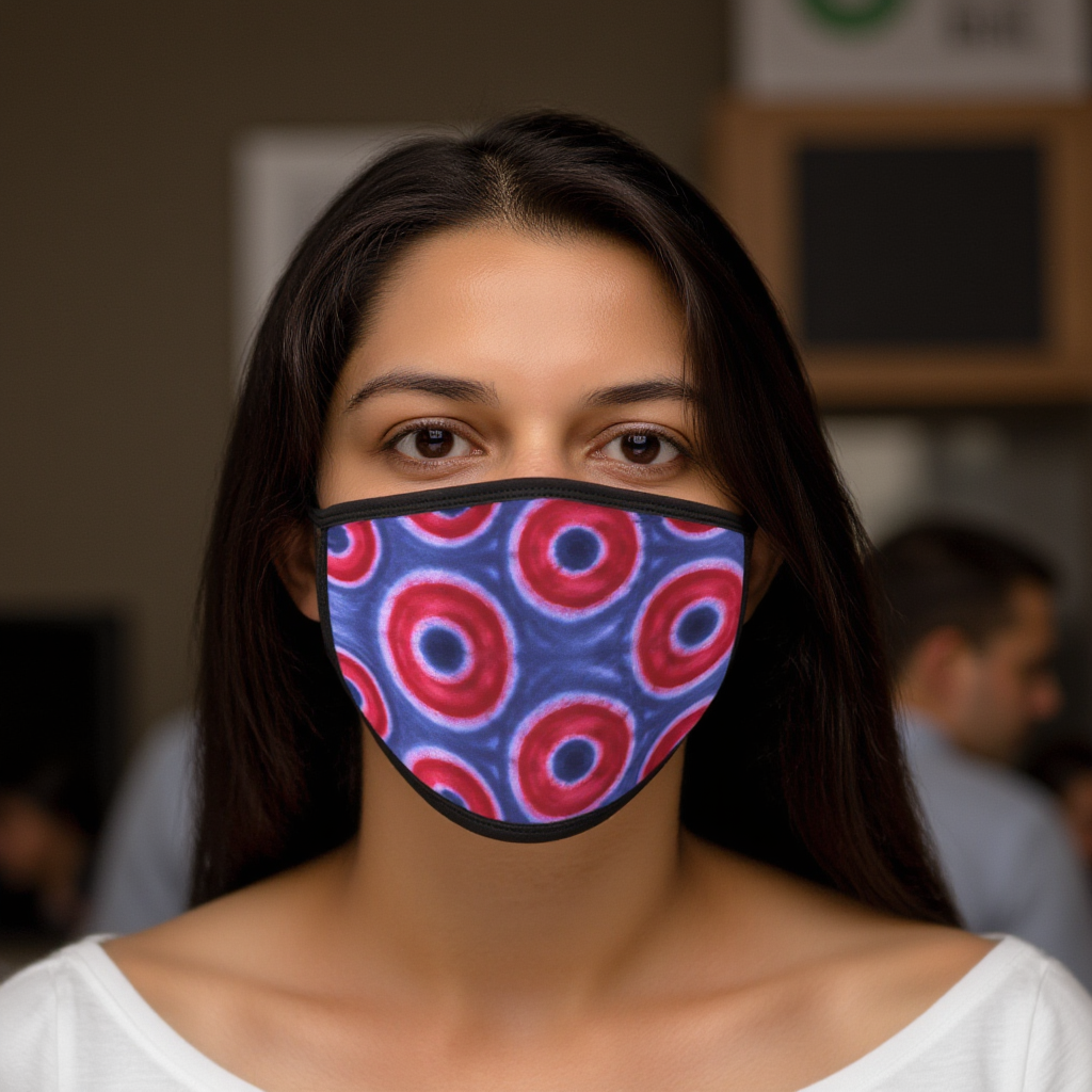 Phish Donuts Cotton Fabric Inside Face Mask
