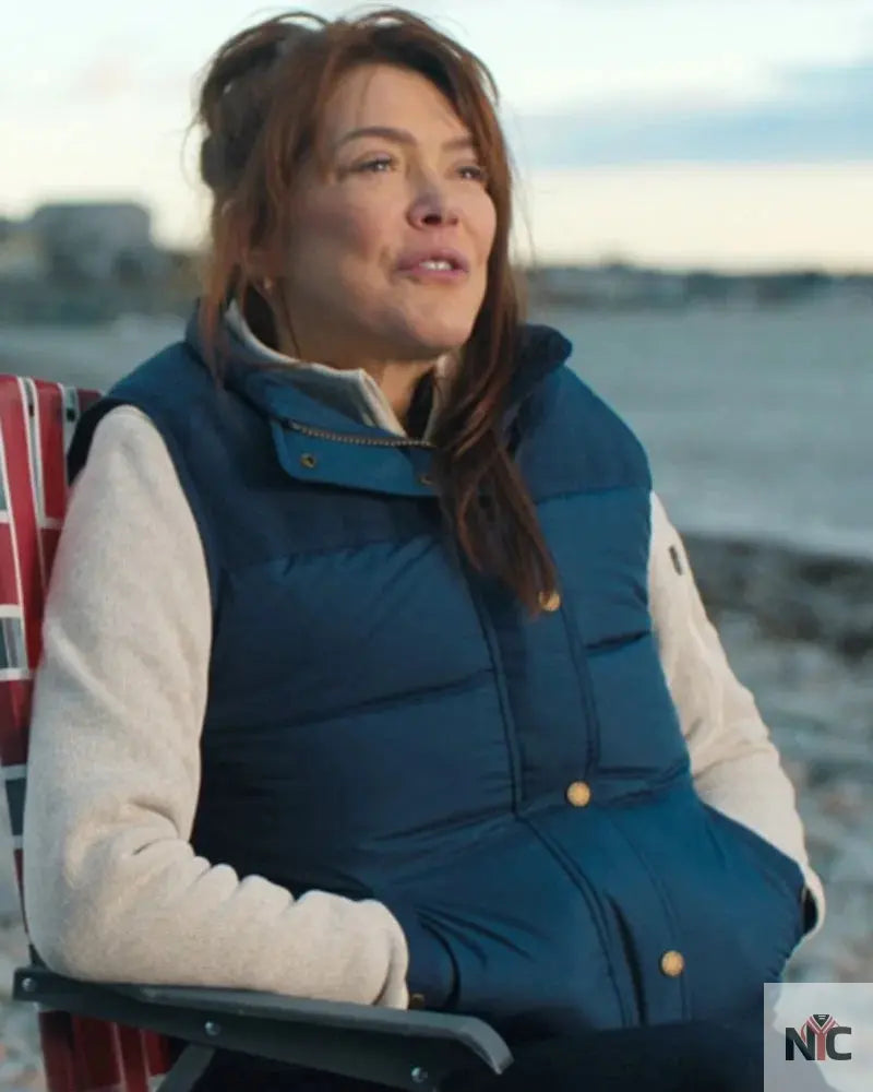 Phoebe Lancaster Sullivan’s Crossing S02 Blue Puffer Vest