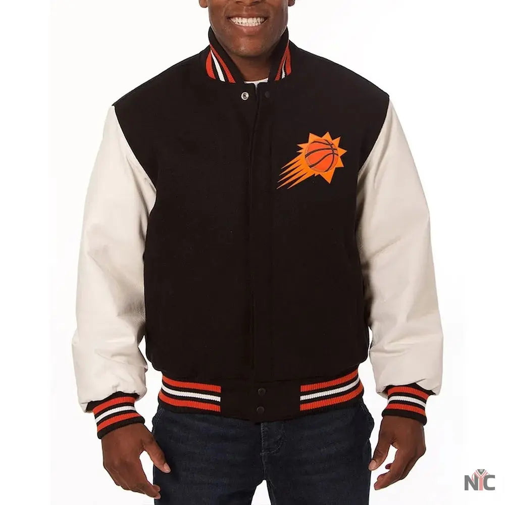 Phoenix Suns Black and White Varsity Jacket