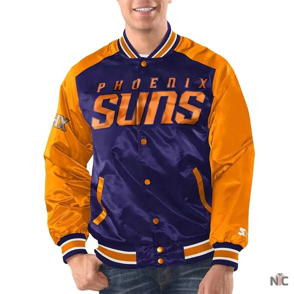 Phoenix Suns Renegade Purple And Orange Satin Jacket