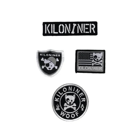 4 Pack - Mini Black and White Logo Patches