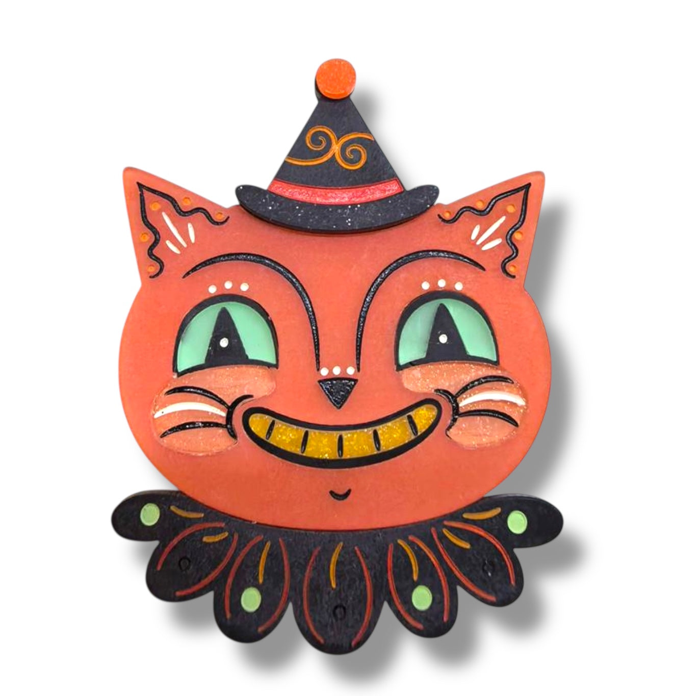 Spunky Copper Cat Brooch by Johanna Parker x Lipstick &amp;amp; Chrome