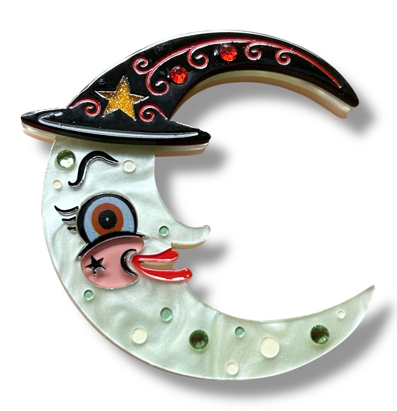 Witchy Crescent Moonhilda Brooch by Johanna Parker x Lipstick &amp;amp; Chrome