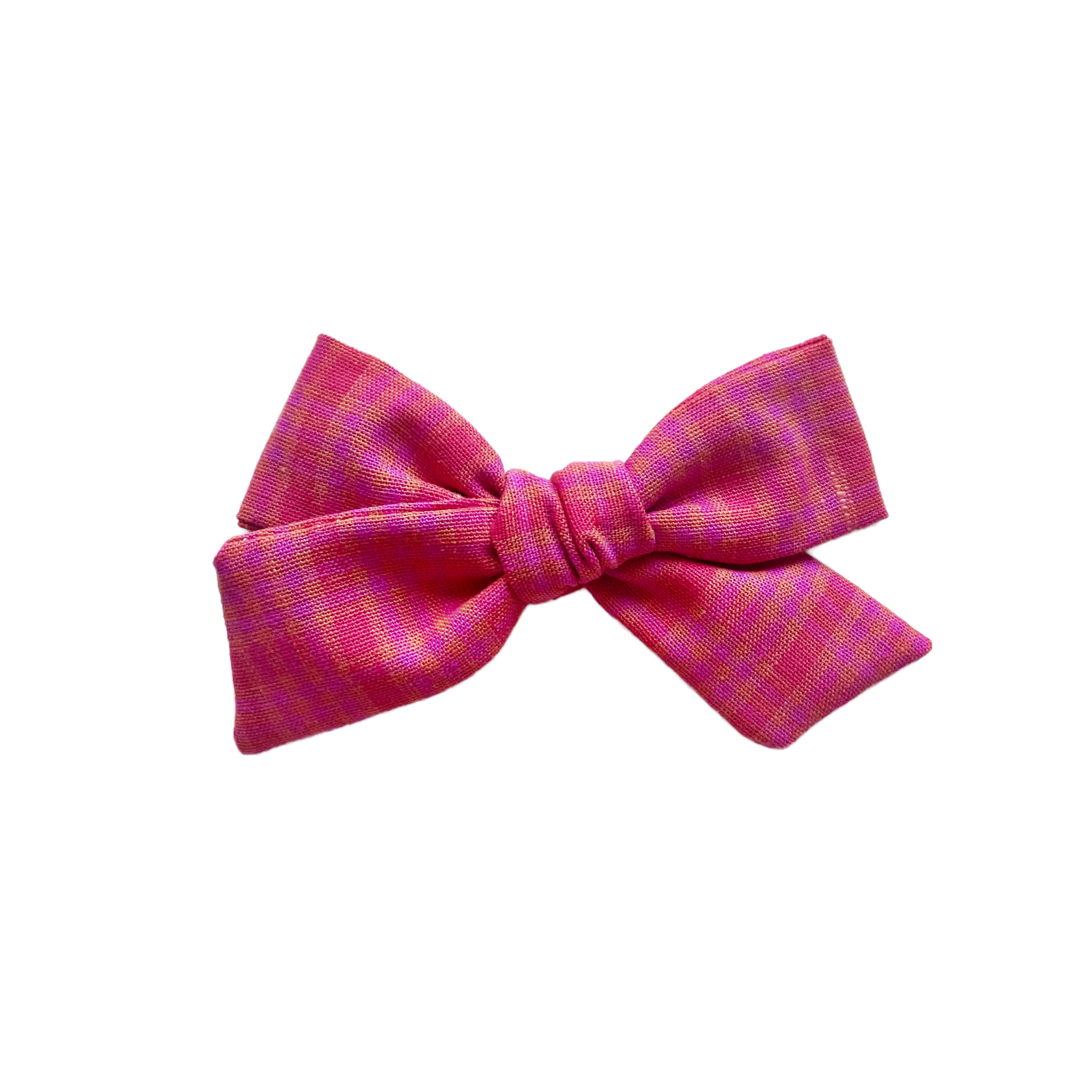 Vintage Red, Pink, &amp;amp; Orange Plaid Roosevelt Bow