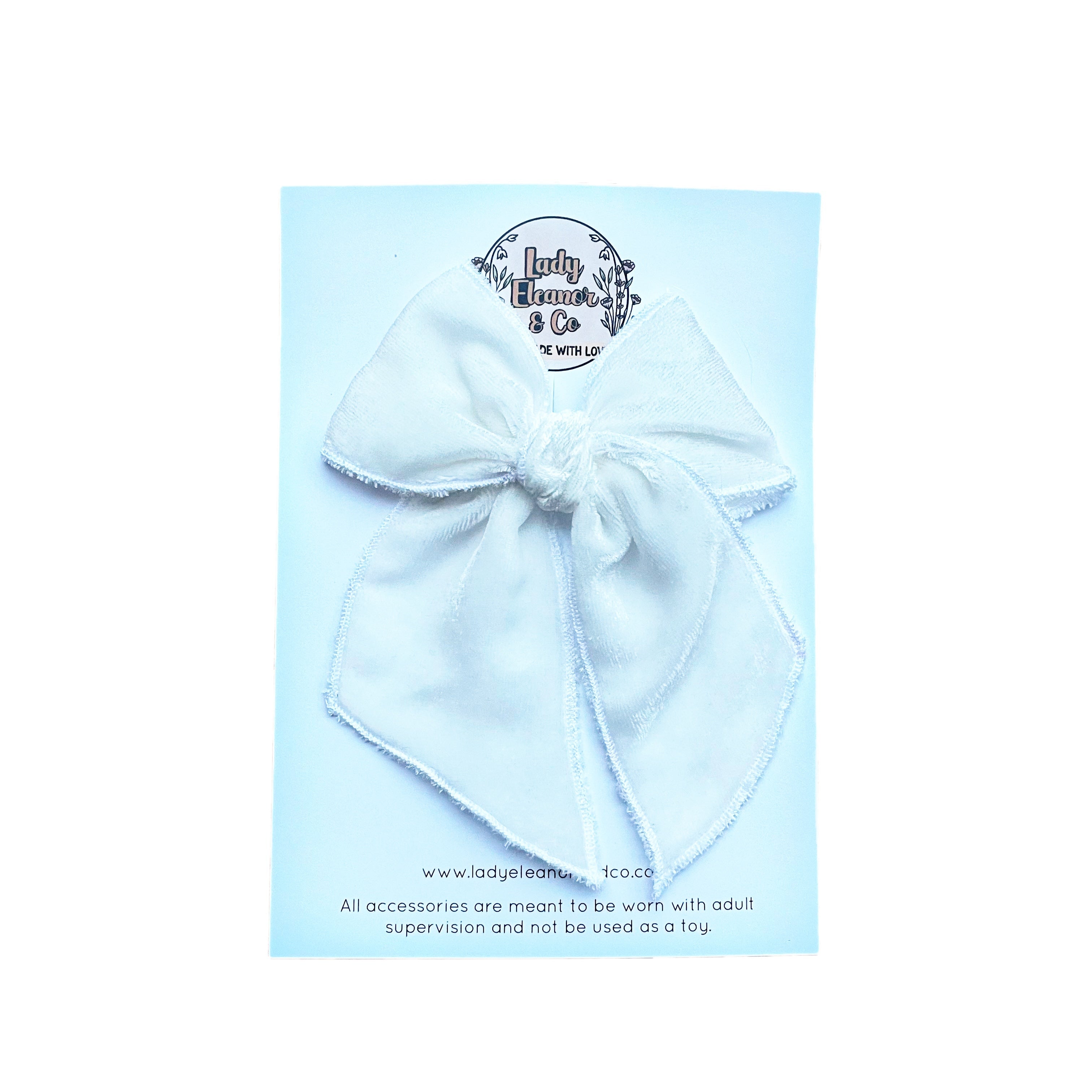 White Velvet Elle Bow