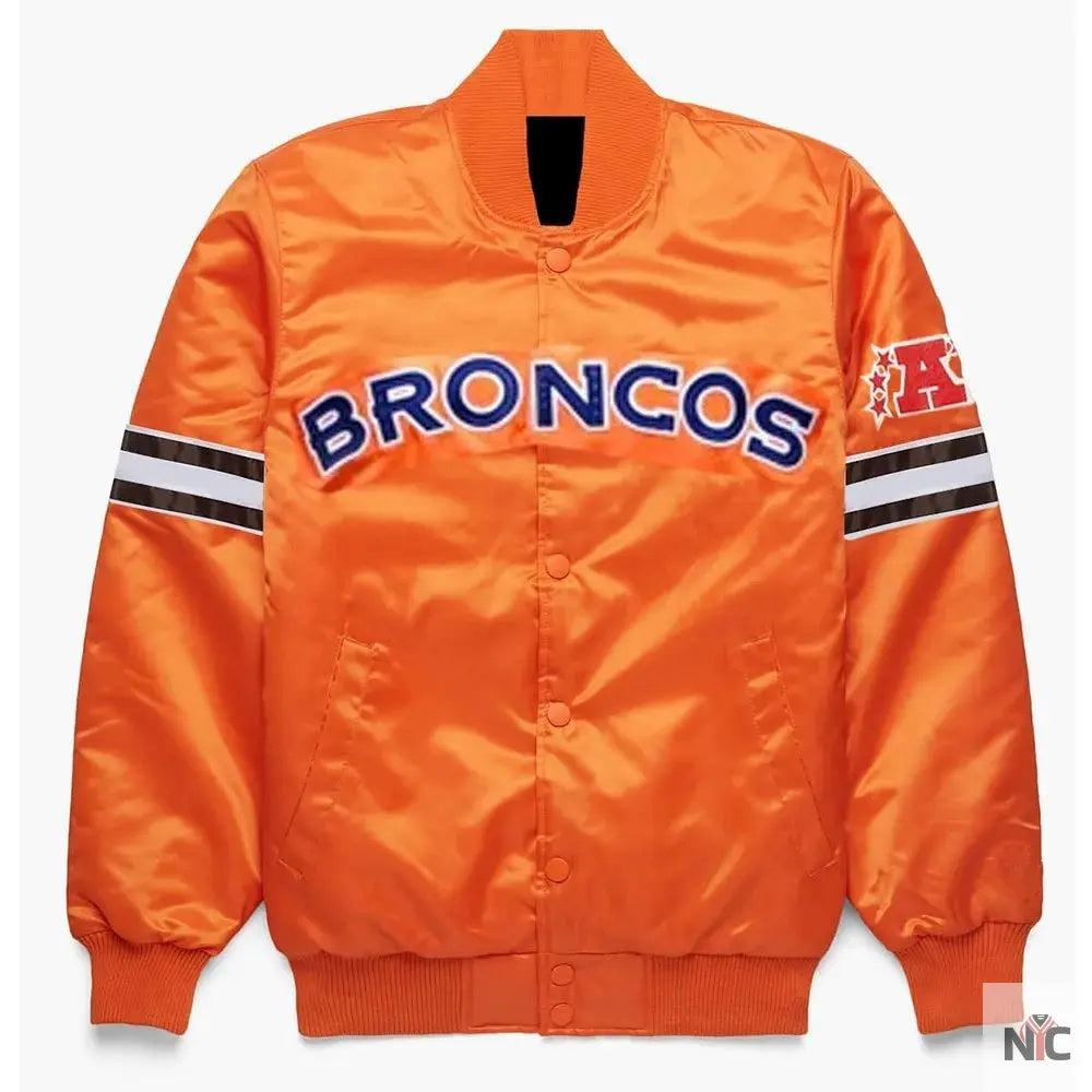 Pick and Roll Denver Broncos Orange Satin Jacket