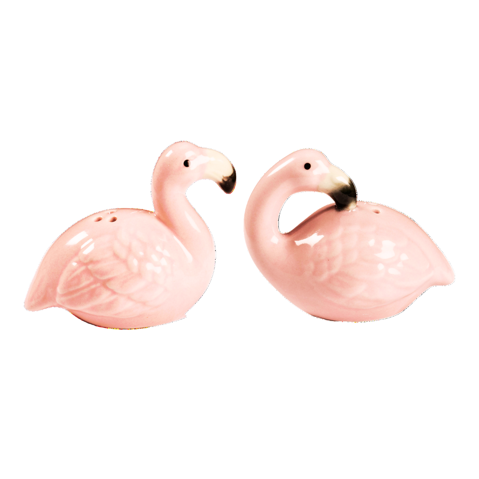 Pink Flamingo Salt &amp;amp; Pepper Set | Stoneware Pink Glazed Shakers