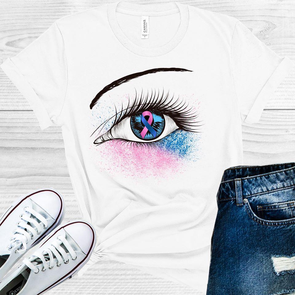 Pink &amp;amp; Blue Ribbon Awareness Eye Graphic Tee