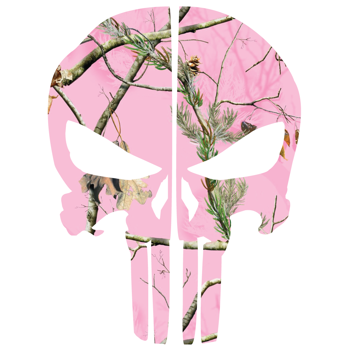 PINK WOODS CAMO PUNISHER SKULL REAR HELMET REFLECTIVE HELMET DECAL
