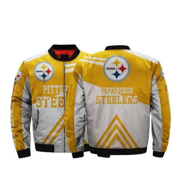 Pittsburgh Steelers White and Yellow Jacket