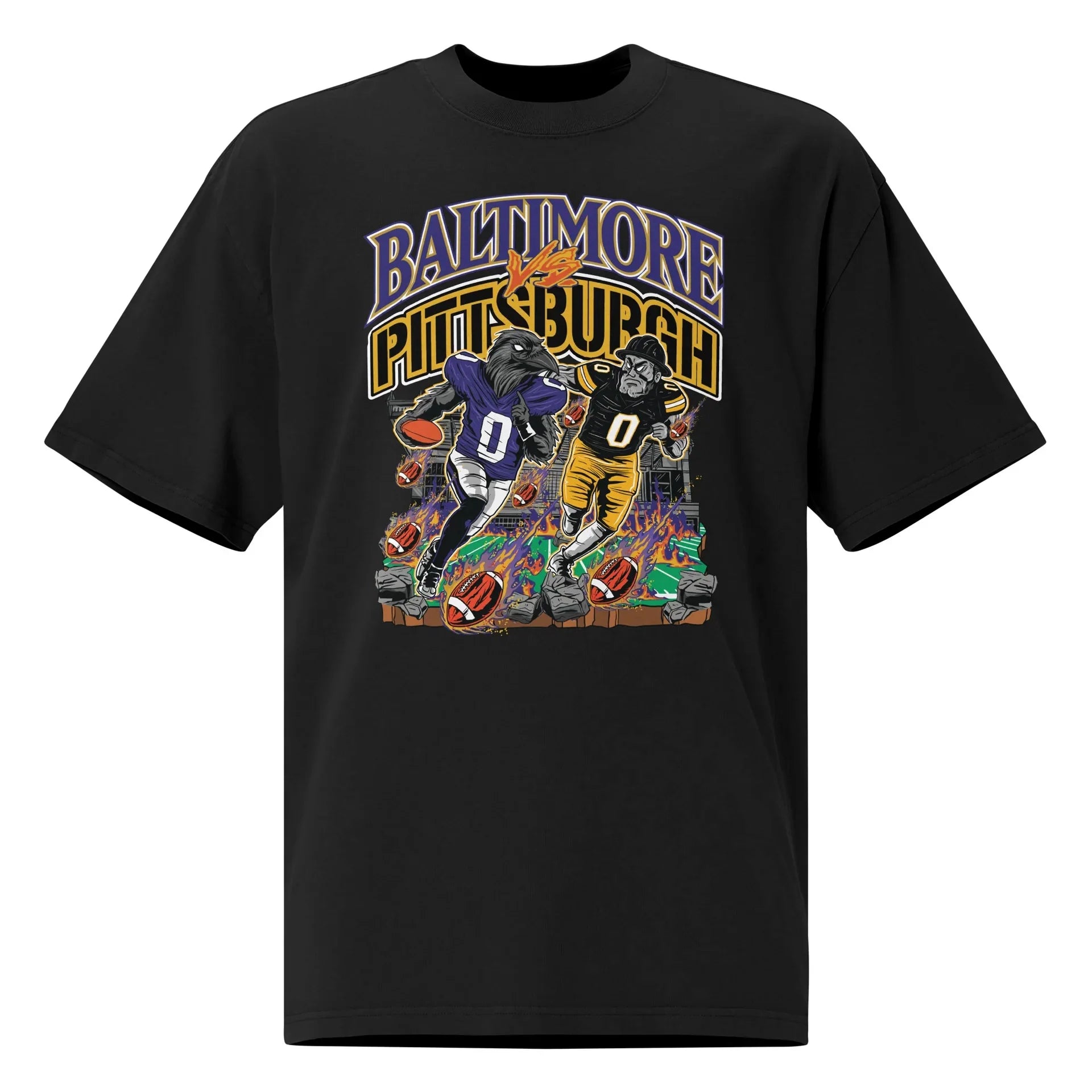 Baltimore vs Pittsburgh &amp;quot;Rivalry&amp;quot; Black T-Shirt