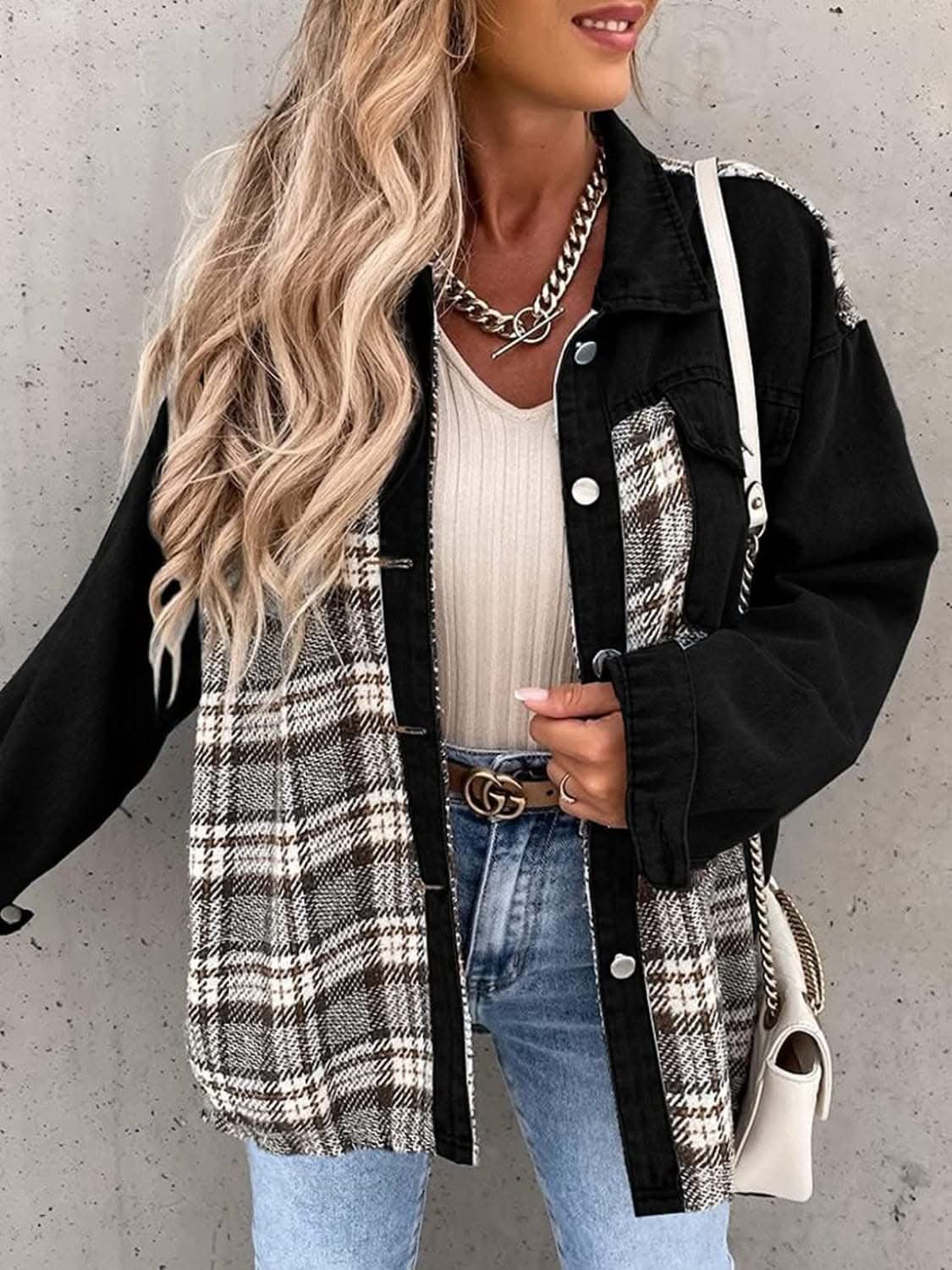 Plaid Oversized Cotton Jacket