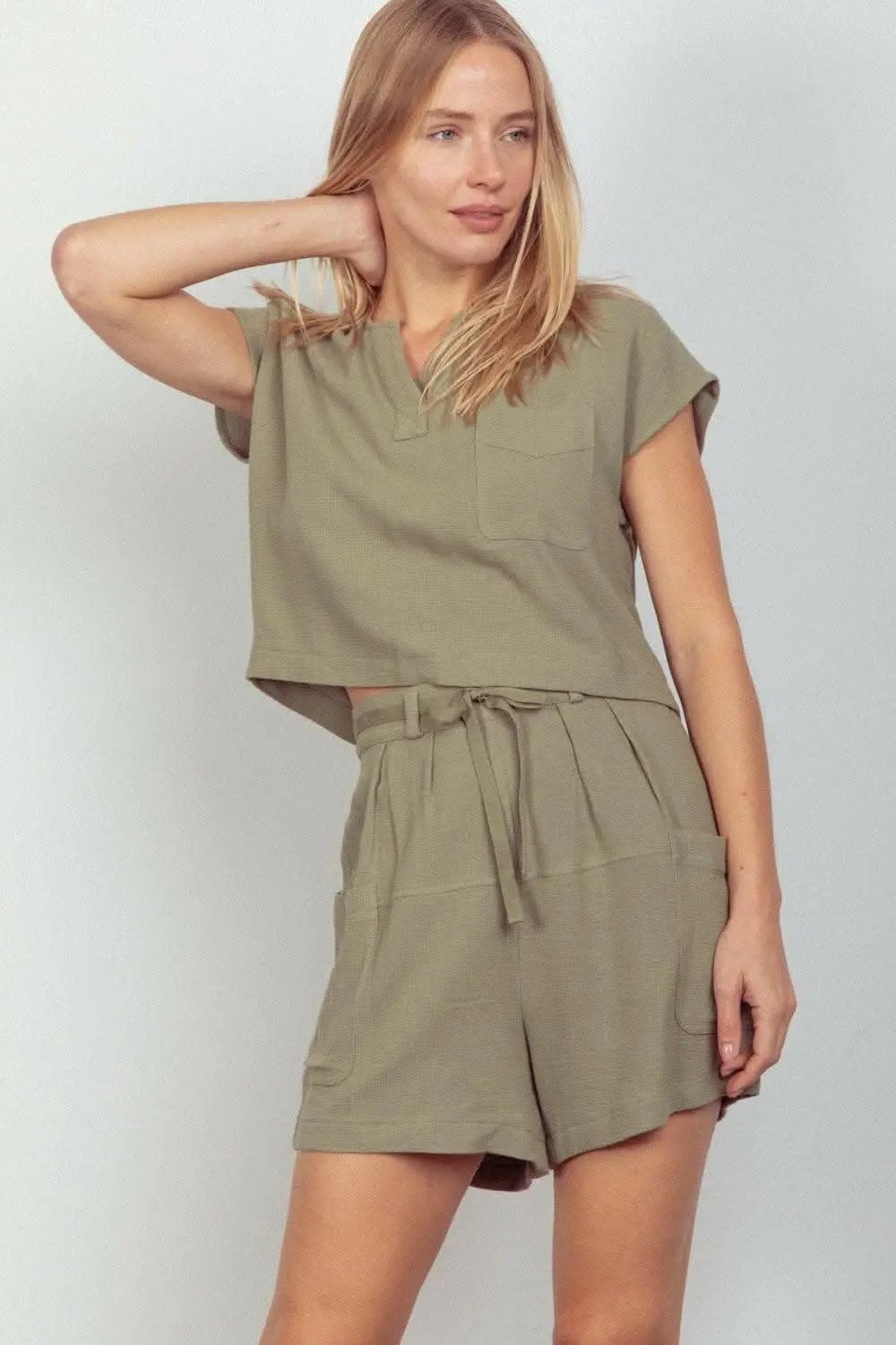 Crop Top &amp;amp; Shorts Set Women&amp;#39;s Casual Outfit Comfy Coordinated Ensemble