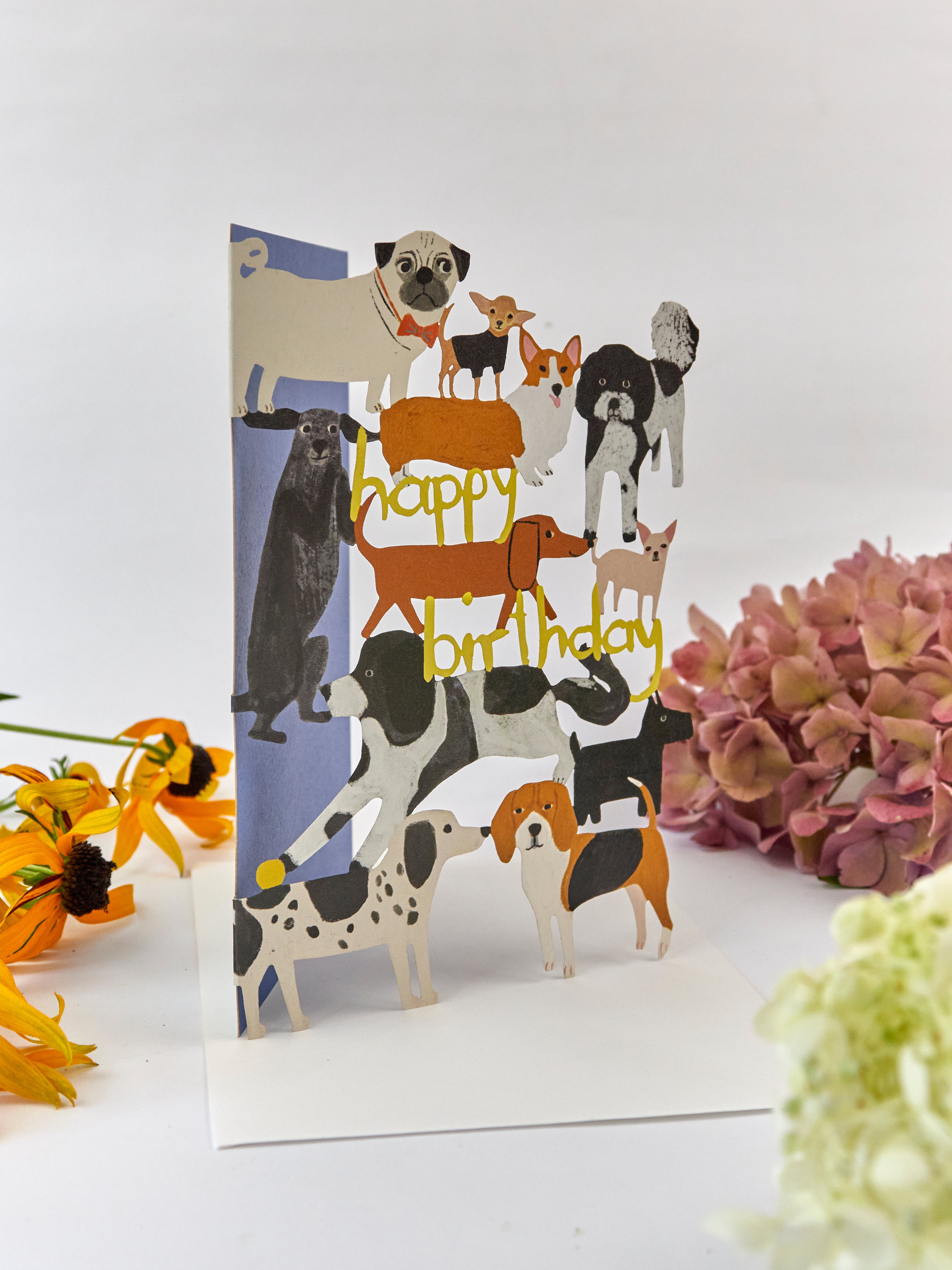 Playful Dogs Lasercut Birthday Card