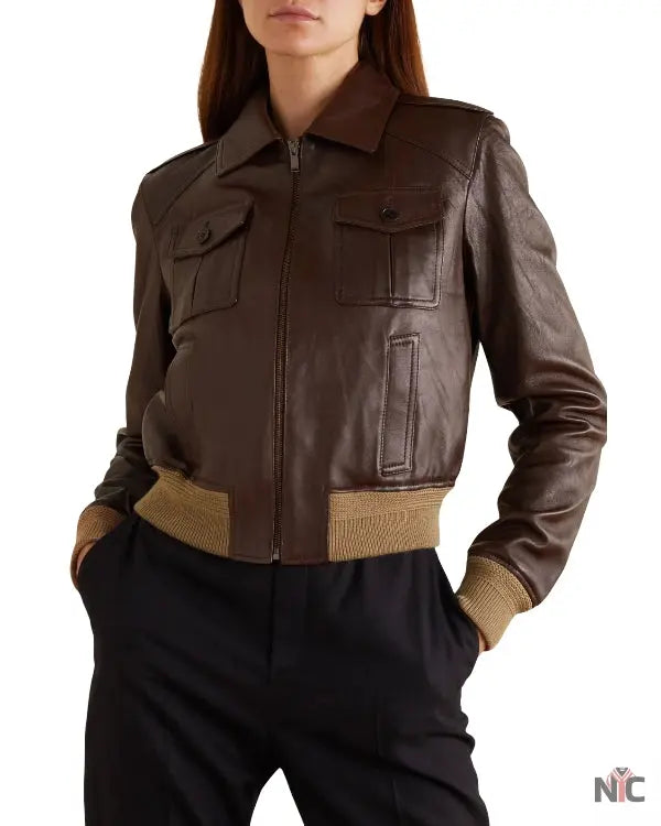 Poker Face Natasha Lyonne Leather Bomber Jacket