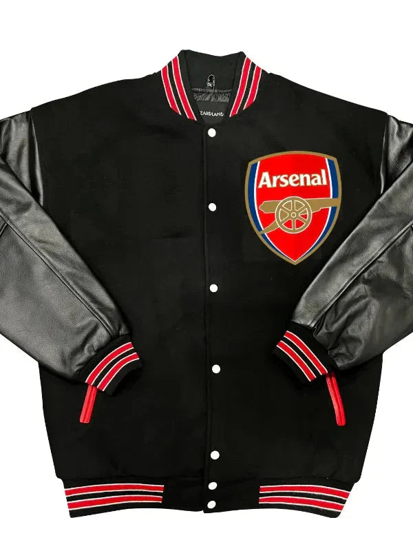 Premier League Arsenal F.C. Black Varsity Jacket